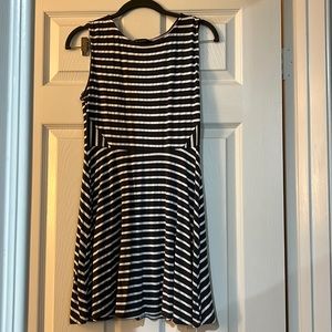 Gray and white striped dress